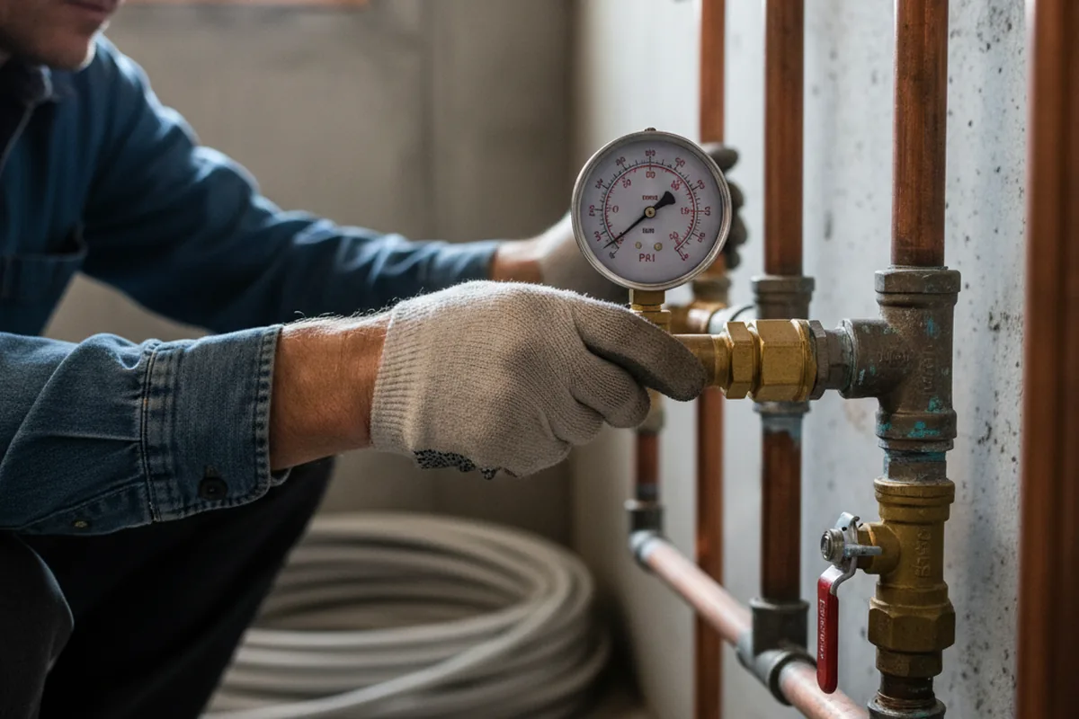 Pressure testing a repaired line during Water Line Repair in Phenix City